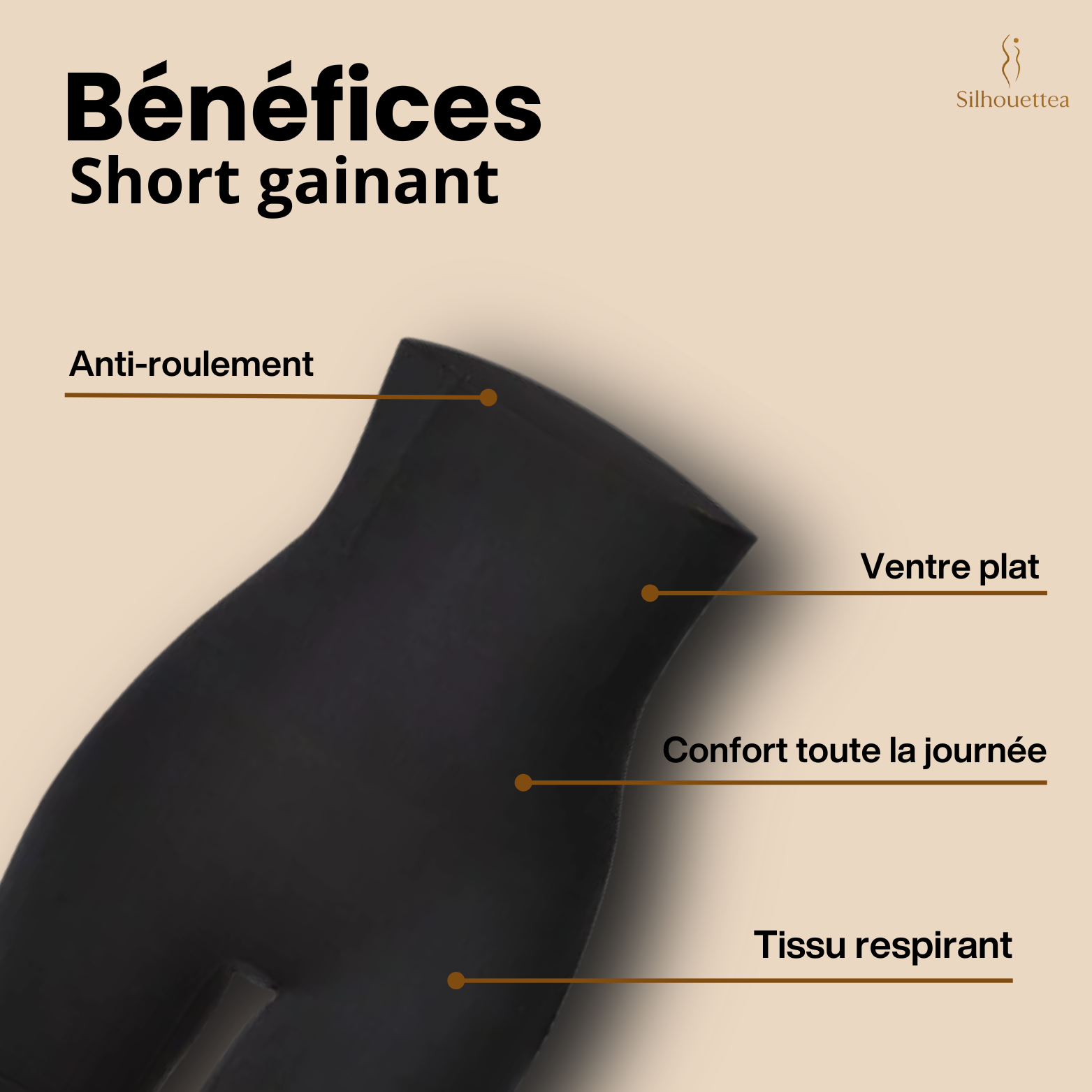 Short gainant – 12h de confort, invisible